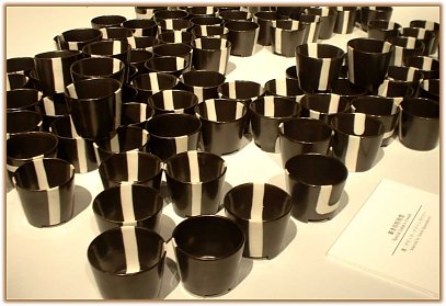 Black & white cups, prize winner, Mino International Ceramic Competition Black & white cups, prize winner, Mino International Ceramic Competition