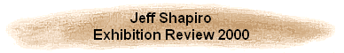 Jeff Shapiro
Exhibition Review 2000