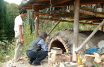 Yellin and Tsujimura at kiln Yellin and Tsujimura at kiln