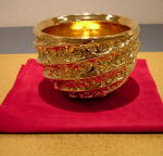 Golden chawan by Miwa Kyusetsu XII