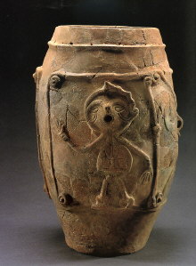 Figure-Patterned Deep Vase