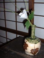 Oribe Ichirin Vase by Suzuki Goro