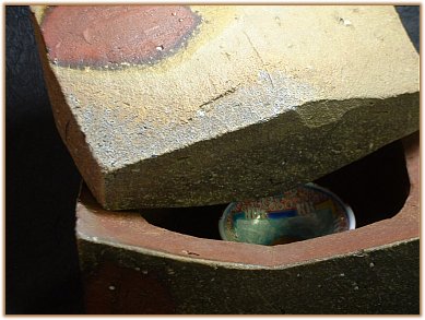 Bizen box by Tim Rowan - sake cup inside box