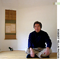 Hosokawa Morihiro sitting in chashitsu