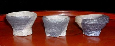 Three guinomi by Mihara Ken